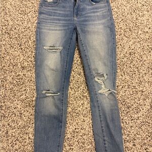 American Eagle Outfitters Light Blue Distressed Skinny Jeans